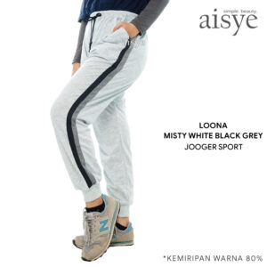 AISYE - LOONA MISTY WHITE BLACK GREY JOGGER SPORT