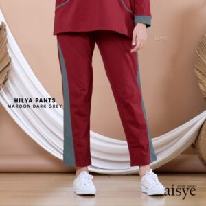 AISYE - HILYA PANTS MAROON DARK GREY