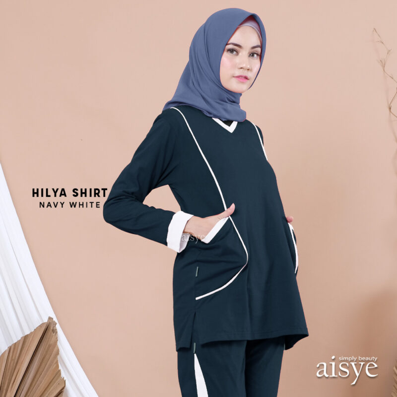 AISYE - HILYA SHIRT NAVY WHITE