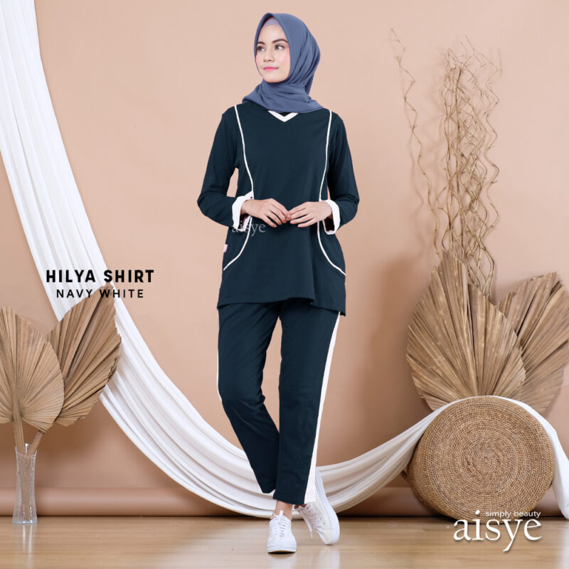 AISYE - HILYA SHIRT NAVY WHITE